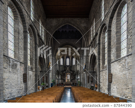 Tournai Doornik, Walloon Region - Belgium - Interior design of the Saint Quentin catholic Roman church Tournai Doornik, Walloon Region - Belgium - Interior design of the Saint Quentin catholic Roman church 87844390
