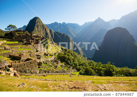 Machu Picchu without people - lost city of Incan Empire - Peru 87844987
