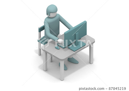 Meet online. Work via the internet. People who work in the office. Meet online. Work via the internet. People who work in the office. 87845219