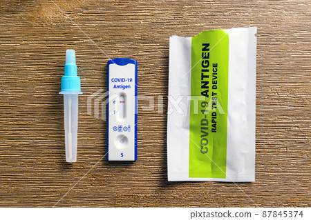 COVID-19 rapid antigen test showing negative 87845374