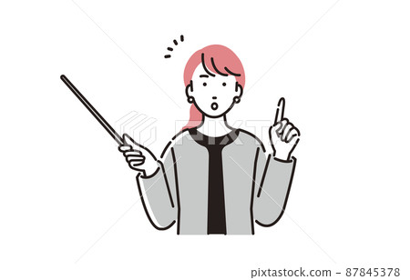 Business person woman with a person pointer Business person woman with a person pointer 87845378