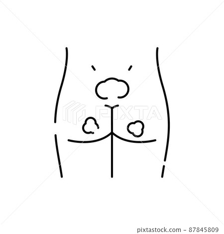 Bedsore color line icon. Human diseases. 87845809