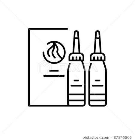Perm products and hair straightener color line icon. Pictogram for web page 87845865