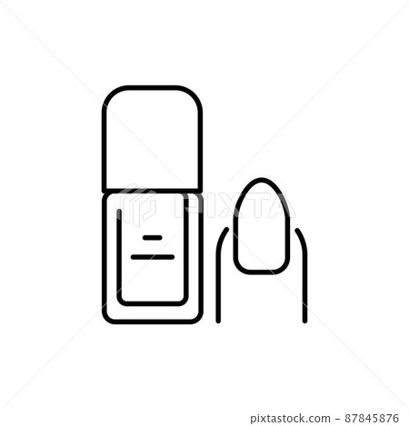 Pink nail polish color line icon. Pictogram for web page Pink nail polish color line icon. Pictogram for web page 87845876