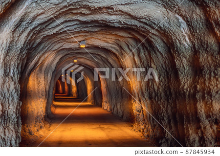 Tunnel under the mountain between Rafailovici and Becici Montenegro 87845934
