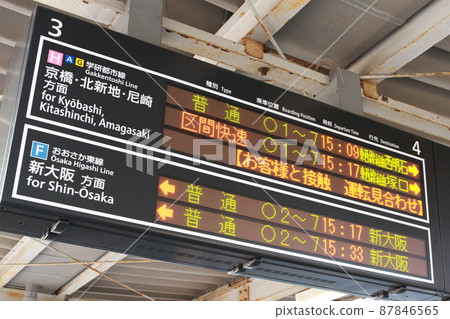 Destination information board at the release station 87846565