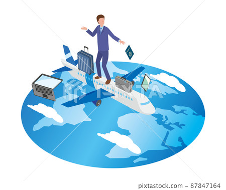 Office workers traveling all over the world 87847164