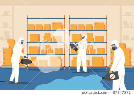 Pest Control Service Flat Background 87847872