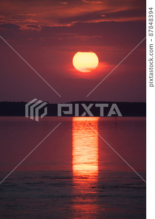 Sunset over the lake Saroma Lake Sunset over the lake Saroma Lake 87848394