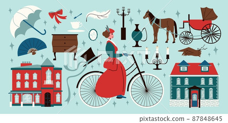 Victorian Era Flat Set 87848645