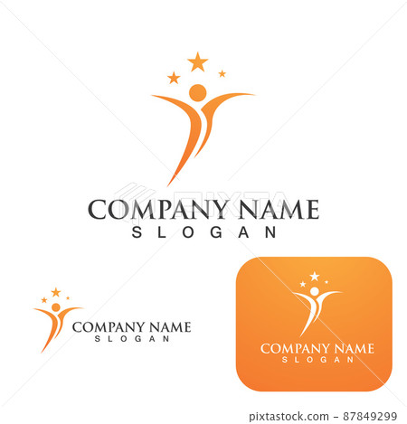 Health people star  logo sign illustration vector 87849299