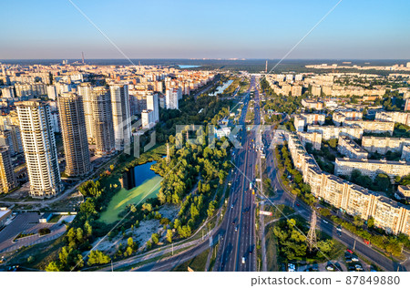 View of Vatutin avenue in Kiev, Ukraine View of Vatutin avenue in Kiev, Ukraine 87849880