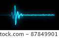 Colorful blue heartbeat rate and pulse on black background 87849901