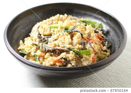 Okara dishes, simmered in roast Okara dishes, simmered in roast 87850184