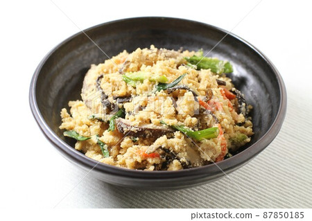 Okara dishes, simmered in roast Okara dishes, simmered in roast 87850185