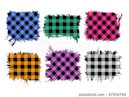 Buffalo Plaid torn fabric patchs set, Tartan distressed frames, Buffalo Plaid banner templates. Vector illustration Buffalo Plaid torn fabric patchs set, Tartan distressed frames, Buffalo Plaid banner templates. Vector illustration 87850748