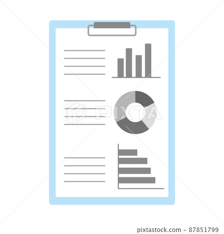 Simple and flat binder and graph illustration Simple and flat binder and graph illustration 87851799