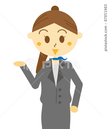 Illustrations, sales staff, suits, uniforms, work of beauty staff who explain important things with a smile 87851983