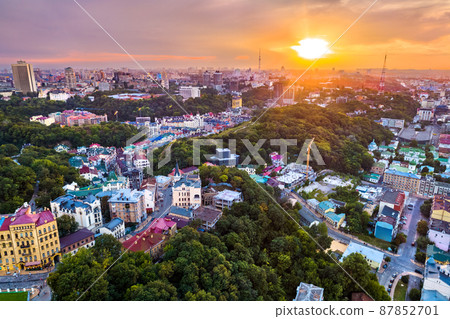 Aerial view of Old Kyiv in Ukraine Aerial view of Old Kyiv in Ukraine 87852701