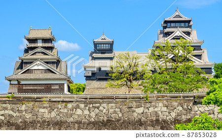 熊本城(二之丸公園新綠景觀)“重建重建完成後”2021年(春季)新綠景觀熊本城 熊本城(二之丸公園新綠景觀)“重建重建完成後”2021年(春季)新綠景觀熊本城 87853028