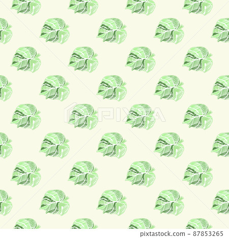 Hand drawn embroidery monstera leaves tropical seamless pattern. Palm leaf endless wallpaper. Hand drawn embroidery monstera leaves tropical seamless pattern. Palm leaf endless wallpaper. 87853265