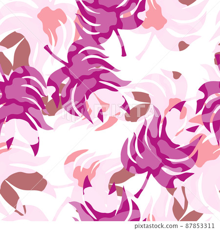 Rainforest palm leaves tropical seamless pattern. Abstract leaf endless wallpaper. Rainforest palm leaves tropical seamless pattern. Abstract leaf endless wallpaper. 87853311