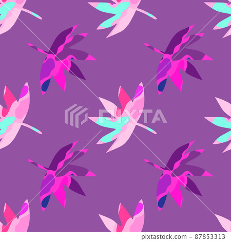 Abstract palm leaves tropical seamless pattern. Creative leaf endless wallpaper. 87853313