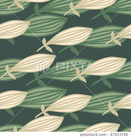 Exotic outline leaves seamless pattern. Nature palm leaf endless wallpaper. Exotic outline leaves seamless pattern. Nature palm leaf endless wallpaper. 87853598