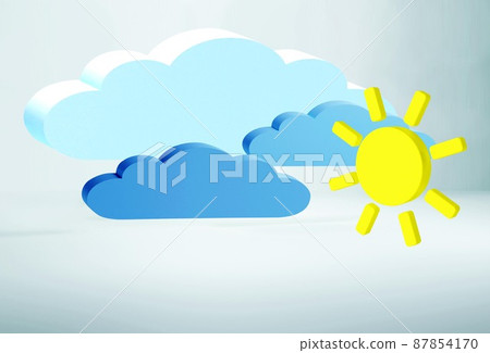 3d render illustration weather symbol sky and sun 87854170