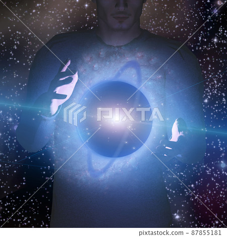 Planet between man's hands Planet between man's hands 87855181