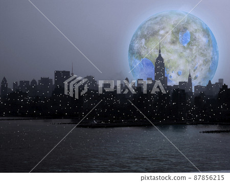 Terraformed moon over Manhattan 87856215