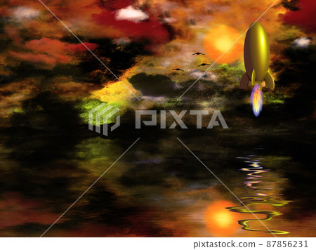 Rocket in vintage style Rocket in vintage style 87856231