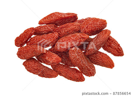 Dried goji berries isolated on white background 87856654