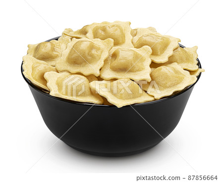 Italian ravioli pasta isolated on white background 87856664