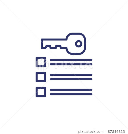 key takeaway icon on white, line vector 87856813