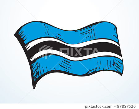 Flag of Botswana. Vector drawing icon Flag of Botswana. Vector drawing icon 87857526