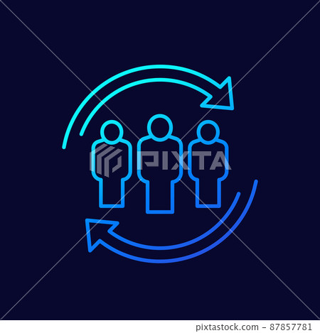 Staff rotation, hr icon, line design 87857781