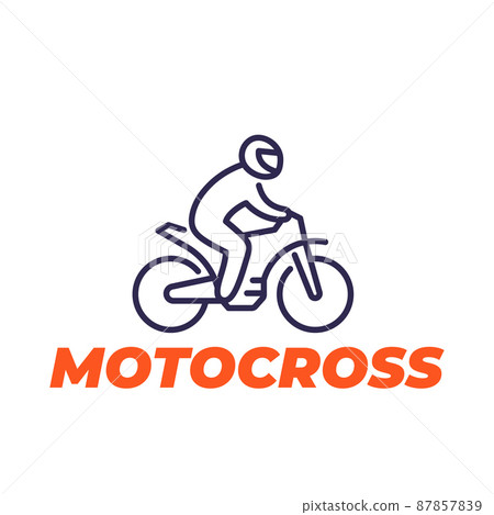 motocross line icon, rider on a motorcycle motocross line icon, rider on a motorcycle 87857839