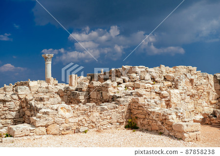 Ancient ruins of Kourion Agora at archaeological site. Limassol District, Cyprus 87858238