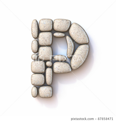 Pebble font Letter P 3D Pebble font Letter P 3D 87858471