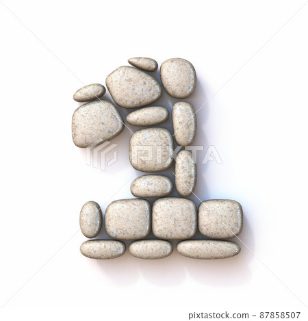 Pebble font Number 1 ONE 3D 87858507