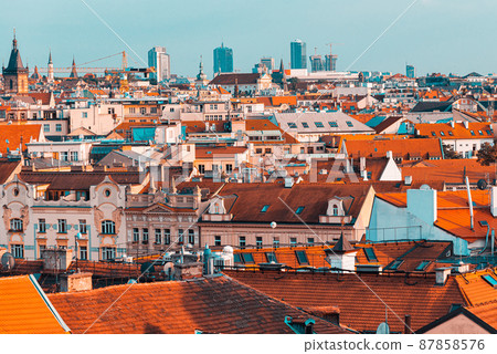 Prague rooftop view. Czech Republic 87858576