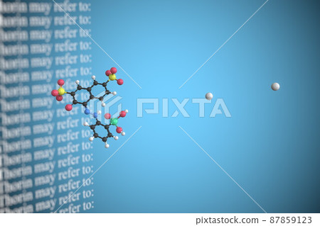 Molecular model of thorin, 3D rendering 87859123