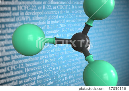 Chlorodifluoromethane Scientific Molecular... - Stock Illustration ...