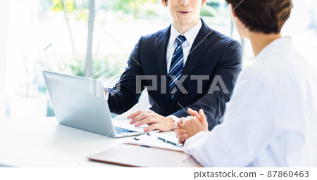 Business Hospital Doctor Research MR Meeting Business Negotiation Shooting Cooperation: LINK FOREST 87860463