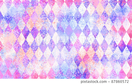 Irregular watercolor-style diamond pattern 03 (pink / purple) 87860572
