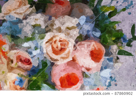 Abstract beautiful oil painting rose flower Abstract beautiful oil painting rose flower 87860902