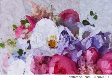 Abstract beautiful oil painting rose flower Abstract beautiful oil painting rose flower 87860904