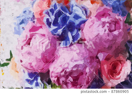Abstract beautiful oil painting rose flower Abstract beautiful oil painting rose flower 87860905