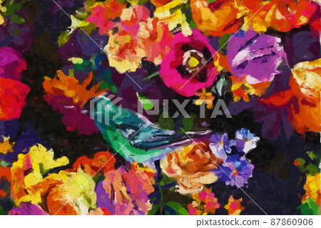 Abstract beautiful oil painting rose flower Abstract beautiful oil painting rose flower 87860906